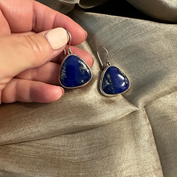 Large Lapis earrings - Picture 6 of 6